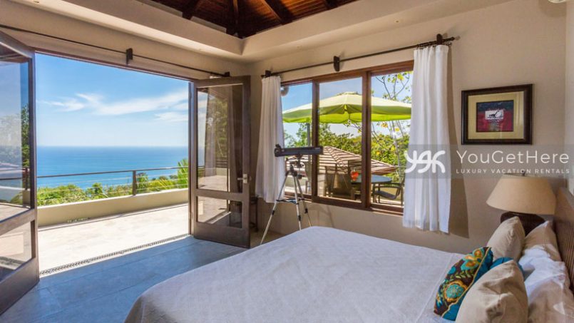 Jade House Luxury ocean front villa magnificent views from second floor guest bedroom.