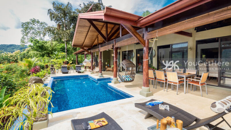 Villa Koora Vacation Villa pool deck and outdoor living area in Costa Rica