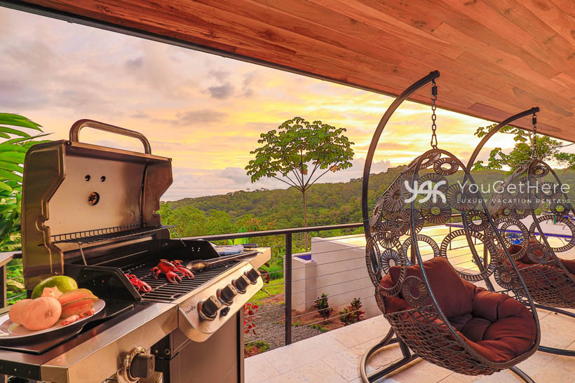 BBQ and Outdoor dining area on the deck of Villa Dalu Luxury Villa Costa Rica.