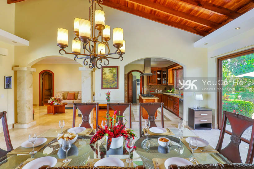 Vista Encanto Costa Rica Living space with both living area and kitchen off of dining room.