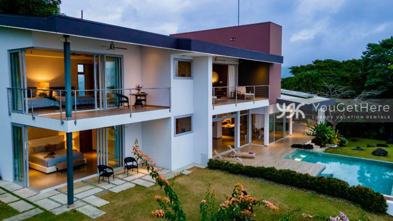 Two floors with balconies huge vacation rental Meridian House Costa Rica.