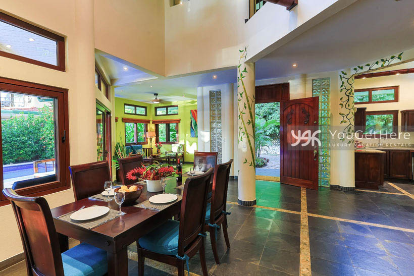 Dining and living room at Caballitos del Mar Complex in Costa Rica.