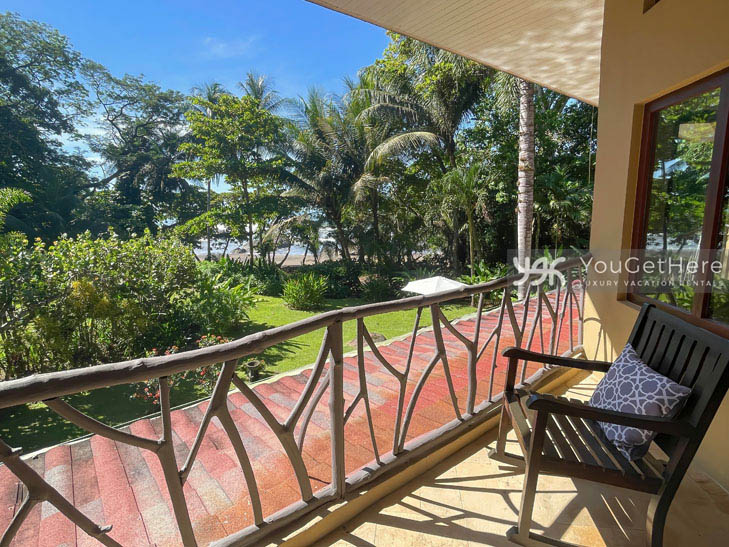 Beachfront vacation villa Caballitos del Mar Norte view of ocean from upstairs balcony.