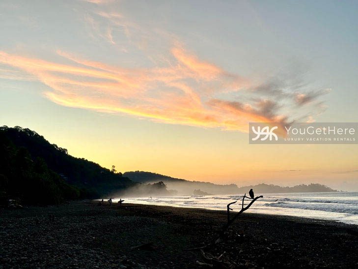 Sunset at the beach in front of Caballitos del Mar Complex.