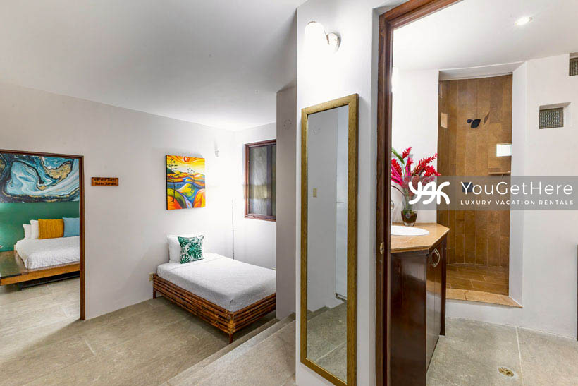 Jade house Costa Rica guest bedrooms recently renovated with extra bathroom and shower off the suite.