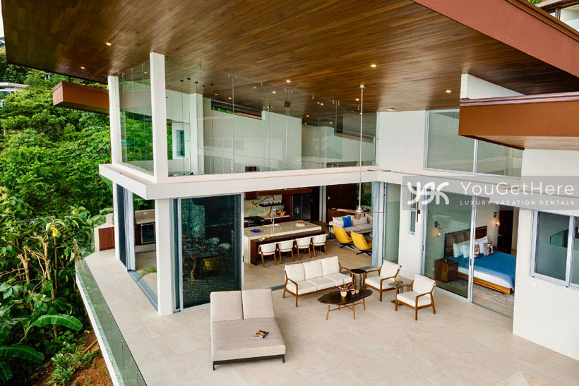 Open living luxurious vacation villa in Southern Zone Costa Rica with vaulted ceilings and views from every room.