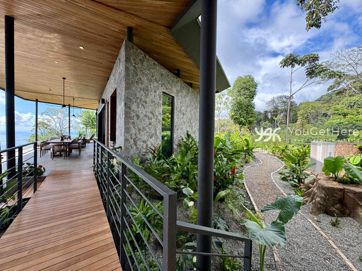 Casa Komorebi Costa Rican Vacation Home landscaping outdoor walkways full of tropical foliage.